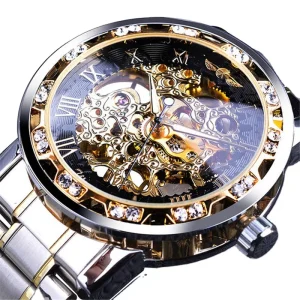 Mechanical Gold Skeleton Watch Luxury Automatic Watches Relojes Men’s Wristwatch