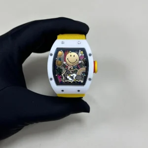 Mechanical Men Watch Ceramic White Smiley Dial Octagon Tourbillon Watch