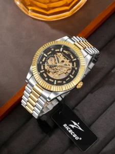 Mechanical Watch Men Waterproof Stainless Steel Band Luxury Men’s Automatic Skeleton Watch