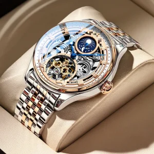 Mechanical Watch OEM Luxury Men Automatic Wristwatch Stainless Steel 100M Waterproof Watch