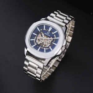 Mechanical Watch OEM Luxury Men Automatic Wristwatch Stainless Steel Glass Pointer Dial 100m Waterproof