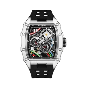 Mechanical Watch for Men Silicone Strap Luminous Pointer Dial Waterproof