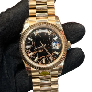 Mechanical Watches 40mm Automatic Metal Gold Green Aventurine Sapphire Crystal Dial Unisex Water Resistant Diamond Watch
