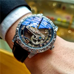 Mechanical Wristwatch Men’s Automatic Casual Watch Sports Leather Waterproof