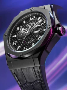 Men Automatic Mechanical Watch 5ATM Waterproof Luminous Skeleton Dial Business Wristwatch Leather Strap