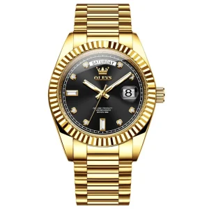 Men Automatic Mechanical Watch Date Display Luminous Wristwatch for Business Party Wear