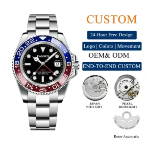 Men Automatic Mechanical Wrist Watch Waterproof Custom Logo Stainless Steel OEM Manufacturer