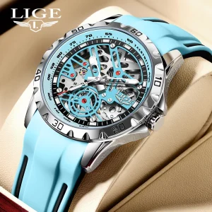 Men Automatic Watch 3D Diamond Skeleton Hollow Wristwatch Luminous Tourbillon Montre Homme OEM