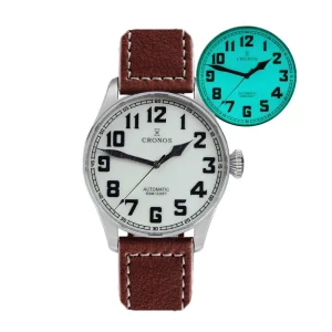 Men Automatic Watch 42mm Pilot Mechanical Wristwatch BGW-9 Full Luminous Dial 10ATM Waterproof Sapphire PT5000