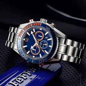 Men Business Quartz Watch 50 Meter Water Resistant Wrist Stainless Steel Watch