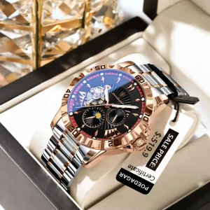Men Clock Hollow Tourbillon Automatic Mechanical Man Watch Waterproof Luminous Stainless Steel Men’s Watches