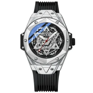 Men Design Automatic Watch Mechanical Waterproof Skeleton Transparent Casual Sport Watch