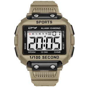 Men Digital Watch 5ATM Waterproof Sport Wrist Watch