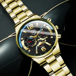 Men Fashion Business Clock Luxury Crystal Steel Watch Waterproof Casual Date Quartz Watches Men Wristwatch Relogio Masculin