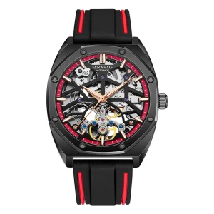 Men Fashion Watch Waterproof Rubber Strap Big Dial Sport Wristwatch Luxury Men’s Mechanical Racing Watch