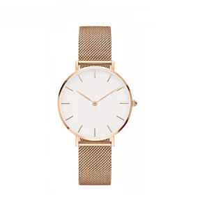 Men Genuine Leather Watch Strap Mesh Band Watch