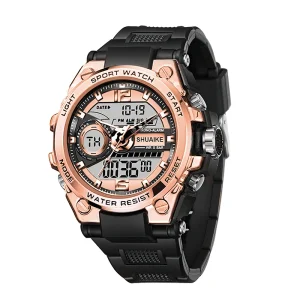 Men Quartz Digital Watch Diving Watch Waterproof Alarm Dual Display Clock
