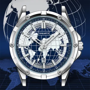Men Quartz Watch Stainless Steel Waterproof Luminous Mineral Reinforced Coated Glass Business Wristwatch