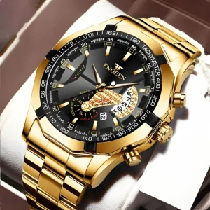 Men Quartz Watches Fashion Concept Dial Casual Sports Wristwatch Stainless Steel Strap Waterproof Date Luxury Men’s Clock