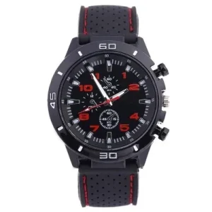 Men Simple Style Quartz Sports Watch Silicone Strap