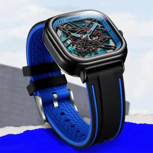 Men Skeleton Mechanical Watch Luxury Automatic Self Winding Stainless Steel Waterproof Luminous Sport Wristwatch