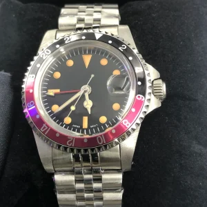 Men Sport Casual Style NH34 Automatic Mechanical Watch Sapphire Waterproof Black Dial