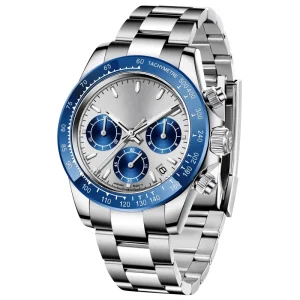 Men Sport Watch Stainless Steel Chronograph Wrist Watch Japan Quartz Watches
