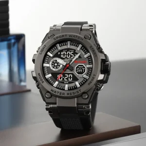 Men Sports LED Multi Time Zone Analog Digital Luminous Sports Large Display Electronic Fashion Watch Relogio Relojes