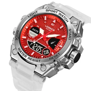 Men Sports Watches Dual Display Quartz Digital Watch Wristwatches with Alarm Back Light