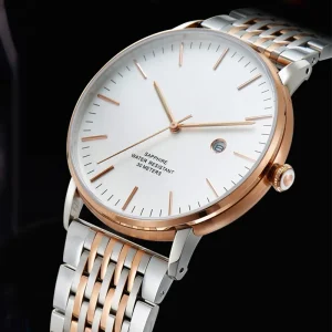 Men Stainless Steel Waterproof Quartz Wrist Watch with Pointer Dial Citizen Movement Pair Couple