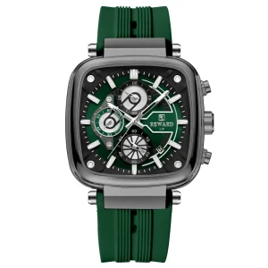 Men Watch Big Square Case Silicone Quartz Watch Waterproof Custom Logo Male Wristwatch