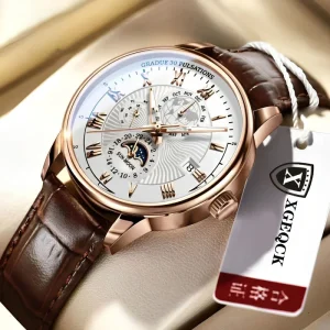 Men Watch Leather Quartz Men’s Wristwatch Waterproof Luminous Sports Date Luxury Watch for Men