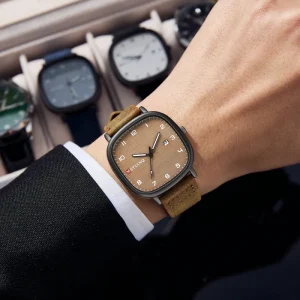Men Watch Leather Quartz Men’s Wristwatch Waterproof Luminous Sports Date Luxury Watches Man