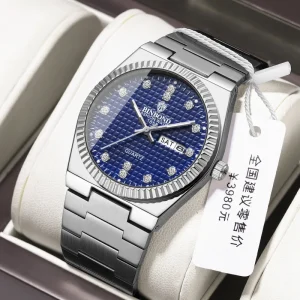 Men Watch Steel Quartz Men’s Wristwatch Waterproof Luminous Business Date Luxury Watch Montre Homme