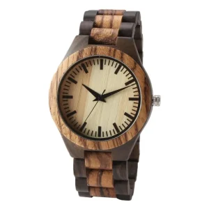 Men Watch Wristwatches Ebony Customized Wood Watch OEM Custom Gift Engraved Wooden for Husband Son Natural Unisex 6mm Round