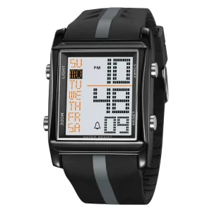 Men Watches Fashion Stainless Steel Multifunctional Waterproof Watch Sport Electronic Digital Watches