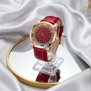 Men Wrist Watch Mechanical Watch Stainless Steel case Luxury Black Leather Strap Unique Spinning Dial Mens Automatic NH35 Watch