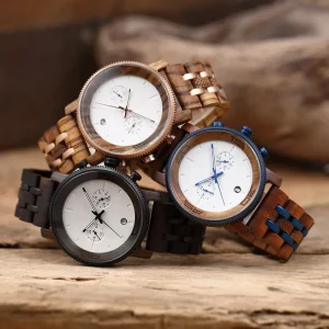 Men Wristwatches Wood Watches with Engraving Logo