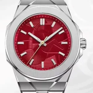 Men’s 41mm Stainless Steel Watch Automatic Mechanical Movement Luminous Water Resistant Black Pointer Sports Style
