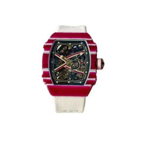 Men’s 7.8mm Thick Luxury Watch Skeletonized Carbon Fiber Case Sport Mechanical Watch Designer Style