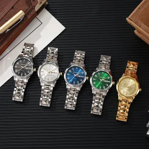 Men’s Alloy Quartz Watch 43mm Round Case 10mm Thickness Pointer Dial Luminous Week Display Mineral Glass Business Use