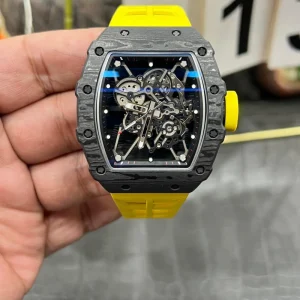 Men’s Automatic Carbon Fiber Black Skeleton Dial Mechanical Watch