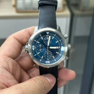 Men’s Automatic Chronograph Watch Blue Tonneau Pointer Tourbillon High Precision Waterproof Casual Minimalist