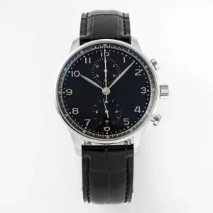 Men’s Automatic Chronograph Watch Sapphire Crystal Matte Black Dial Date Function Durable Water Resistant
