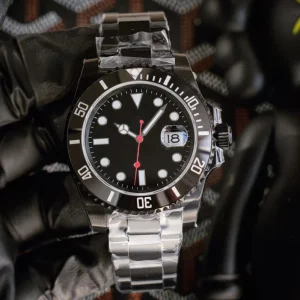 Men’s Automatic Diver Watch Black Ceramic Bezel Date Window Stainless Steel Bracelet Sport-Luxe Design