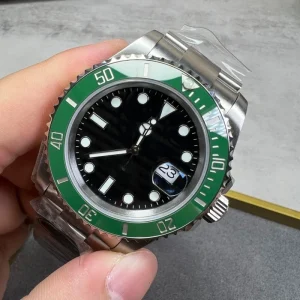 Men’s Automatic Diver Watch Green Ceramic Bezel with Date Window Sport Luxe Design High end Custom Premium Temperament
