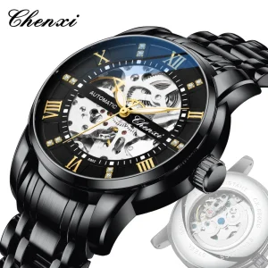Men’s Automatic Mechanical Chronograph Waterproof Stainless Steel Wristwatch
