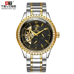 Men’s Automatic Mechanical Sports Watch 40mm Dial Stainless Steel Strap Fashion Casual Wristwatch