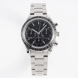 Men’s Automatic Mechanical Sports Waterproof Watch with Stainless Steel Black Radiating Pattern Dial