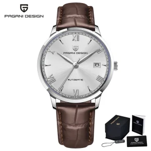 Men’s Automatic Mechanical Watch Leather Sapphire Glass 10Bar Waterproof Sport Watch 1759